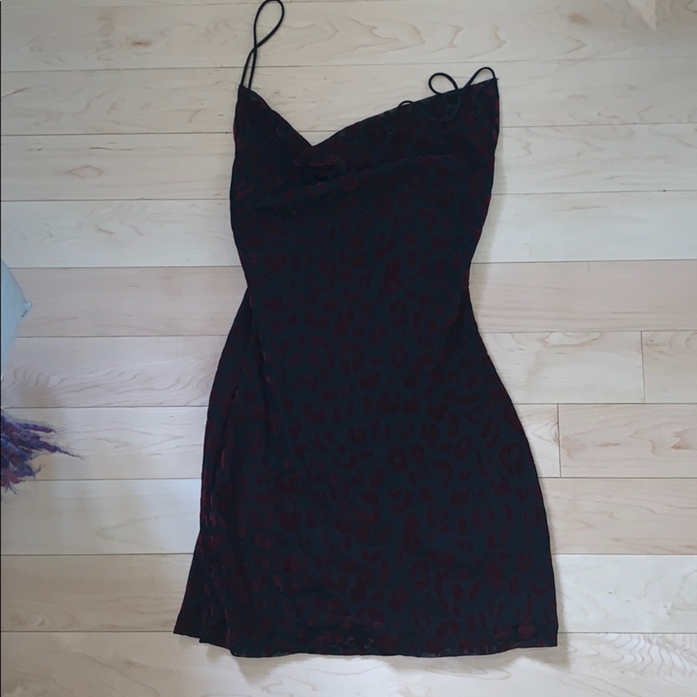 Cowl neck cheetah print mini dress